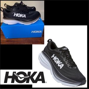 Hoka Women’s Bondi 8 Black Shoes Size 7.5 D Wide